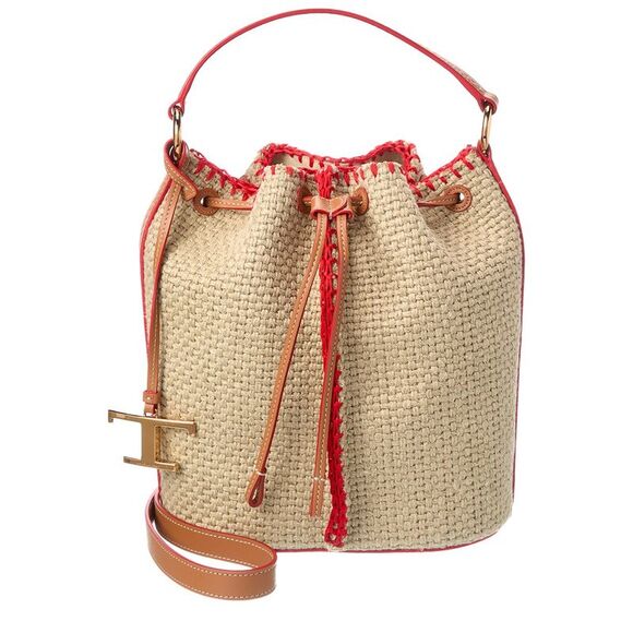 TOD's Handbags - Tod’S Small Woven & Leather Bucket Bag, Brown